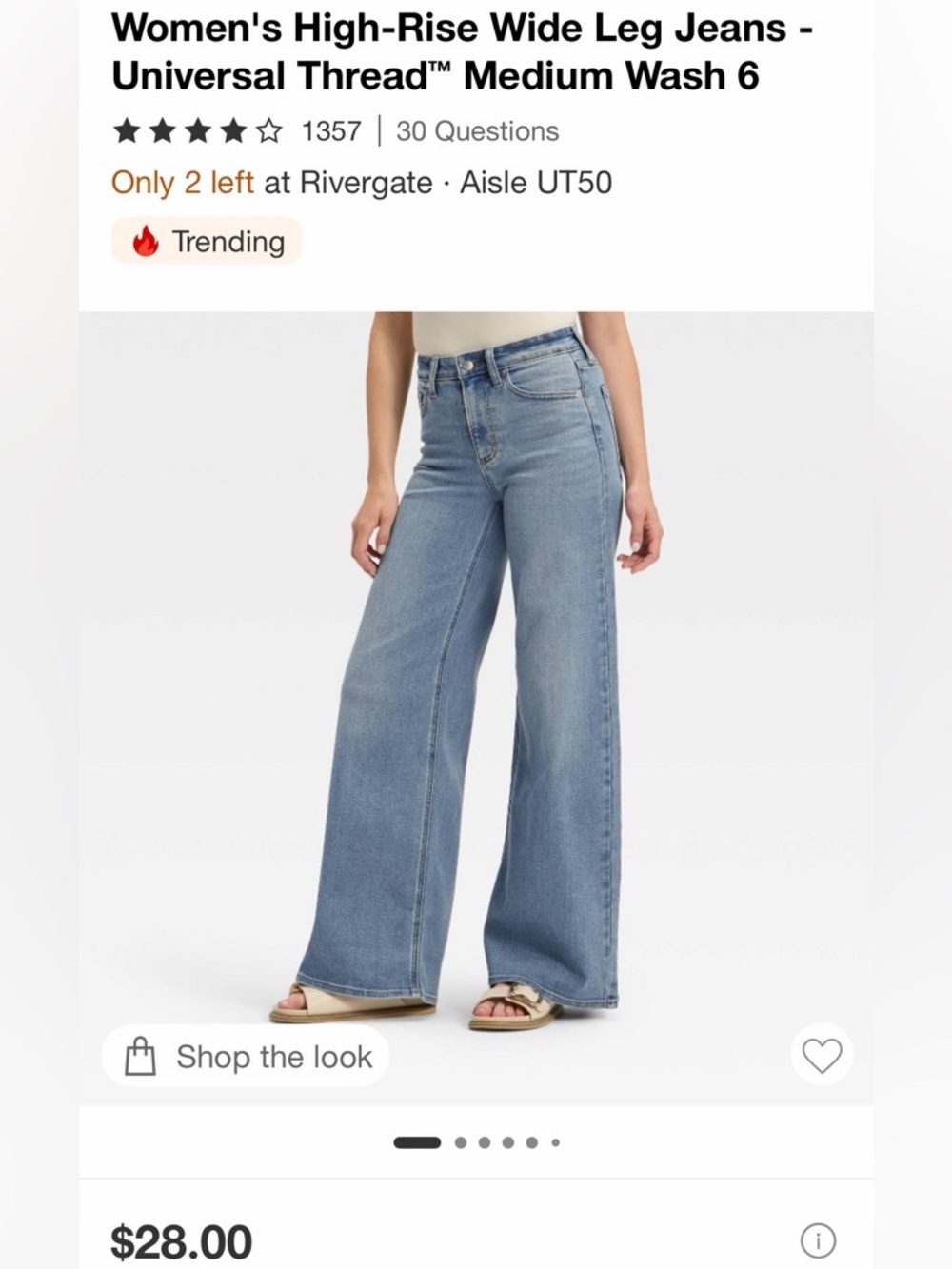 NWT Wide-Leg Light Blue Women’s Jeans sz 6